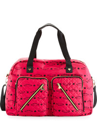 fuchsia Ledertaschen mit Blumenmuster