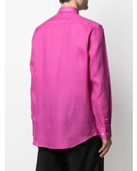 fuchsia Leinen Langarmhemd von Etro