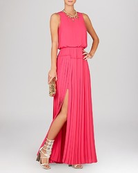 fuchsia Maxikleid mit Schlitz