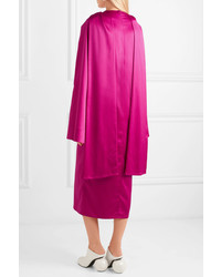 fuchsia Midikleid aus Satin von SOLACE London