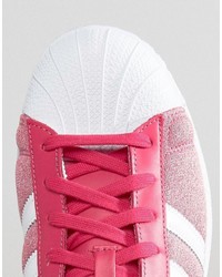 fuchsia niedrige Sneakers von adidas