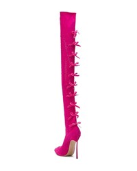 fuchsia Overknee Stiefel aus Wildleder von Casadei