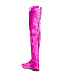 fuchsia Overknee Stiefel aus Wildleder von Alberta Ferretti