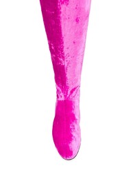 fuchsia Overknee Stiefel aus Wildleder von Alberta Ferretti