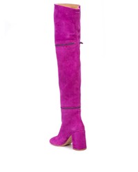 fuchsia Overknee Stiefel aus Wildleder von MM6 MAISON MARGIELA