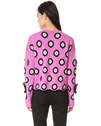 fuchsia Pelz Pullover mit einem Rundhalsausschnitt von Opening Ceremony