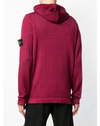 fuchsia Pullover mit einem Kapuze von Stone Island