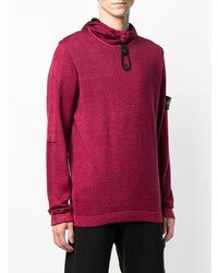 fuchsia Pullover mit einem Kapuze von Stone Island