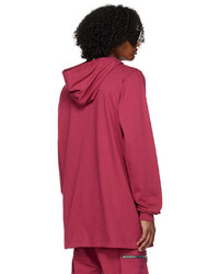 fuchsia Pullover mit einem Kapuze von Rick Owens