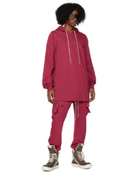 fuchsia Pullover mit einem Kapuze von Rick Owens