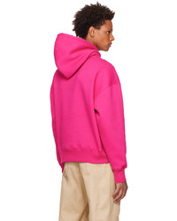 fuchsia Pullover mit einem Kapuze von AMI Alexandre Mattiussi