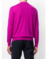 fuchsia Pullover mit einem Rundhalsausschnitt von Drumohr