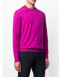 fuchsia Pullover mit einem Rundhalsausschnitt von Drumohr