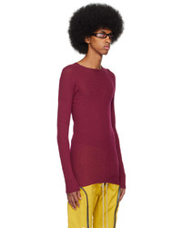 fuchsia Pullover mit einem Rundhalsausschnitt von Rick Owens