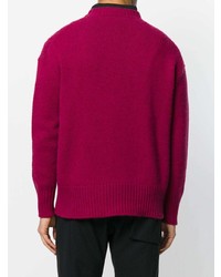 fuchsia Pullover mit einem Rundhalsausschnitt von Roberto Collina