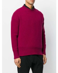 fuchsia Pullover mit einem Rundhalsausschnitt von Roberto Collina