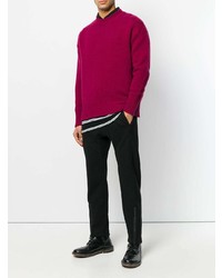 fuchsia Pullover mit einem Rundhalsausschnitt von Roberto Collina