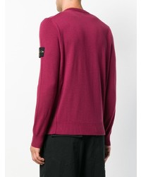 fuchsia Pullover mit einem Rundhalsausschnitt von Stone Island