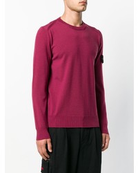 fuchsia Pullover mit einem Rundhalsausschnitt von Stone Island