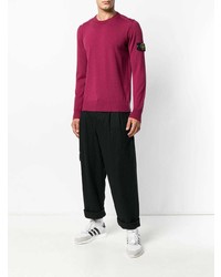 fuchsia Pullover mit einem Rundhalsausschnitt von Stone Island