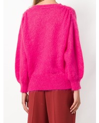 fuchsia Pullover mit einem Rundhalsausschnitt von Maison Flaneur