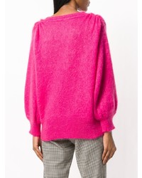 fuchsia Pullover mit einem Rundhalsausschnitt von Maison Flaneur