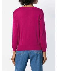 fuchsia Pullover mit einem Rundhalsausschnitt von Essentiel Antwerp