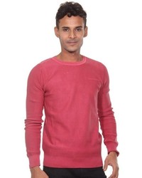 fuchsia Pullover mit einem Rundhalsausschnitt von FIOCEO