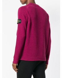 fuchsia Pullover mit einem Rundhalsausschnitt von Stone Island