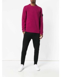 fuchsia Pullover mit einem Rundhalsausschnitt von Stone Island