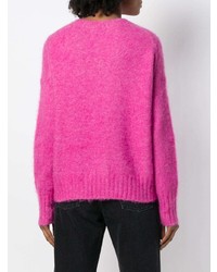 fuchsia Pullover mit einem Rundhalsausschnitt von Helmut Lang