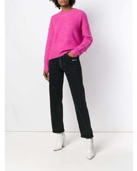 fuchsia Pullover mit einem Rundhalsausschnitt von Helmut Lang