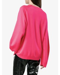 fuchsia Pullover mit einem Rundhalsausschnitt von Adam Lippes