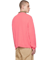 fuchsia Pullover mit einem Rundhalsausschnitt von Solid Homme