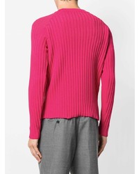 fuchsia Pullover mit einem Rundhalsausschnitt von AMI Alexandre Mattiussi