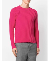 fuchsia Pullover mit einem Rundhalsausschnitt von AMI Alexandre Mattiussi