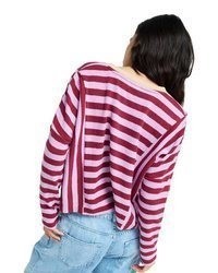 fuchsia Pullover mit einem Rundhalsausschnitt von Roxy