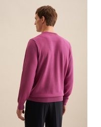 fuchsia Pullover mit einem Rundhalsausschnitt von Seidensticker