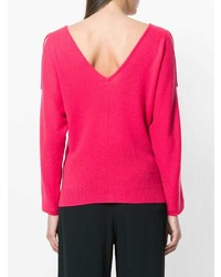 fuchsia Pullover mit einem V-Ausschnitt von Max & Moi