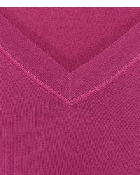 fuchsia Pullover mit einem V-Ausschnitt von Falke