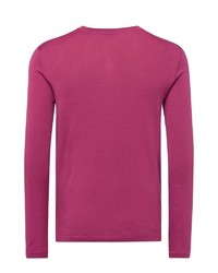 fuchsia Pullover mit einem V-Ausschnitt von Falke