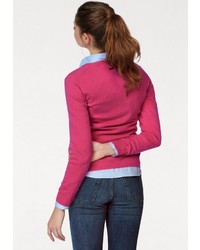 fuchsia Pullover mit einem V-Ausschnitt von GANT