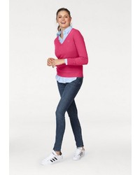 fuchsia Pullover mit einem V-Ausschnitt von GANT