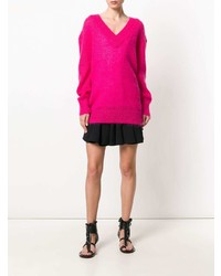 fuchsia Pullover mit einem V-Ausschnitt von Temperley London