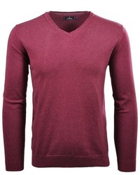 fuchsia Pullover mit einem V-Ausschnitt von RAGMAN