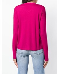 fuchsia Pullover mit einem V-Ausschnitt von Aspesi