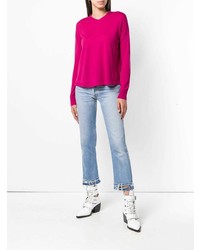 fuchsia Pullover mit einem V-Ausschnitt von Aspesi