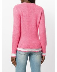 fuchsia Pullover mit einem V-Ausschnitt von MSGM