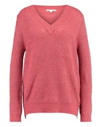 fuchsia Pullover mit einem V-Ausschnitt von Tom Tailor