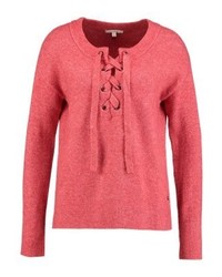 fuchsia Pullover mit einem V-Ausschnitt von Tom Tailor